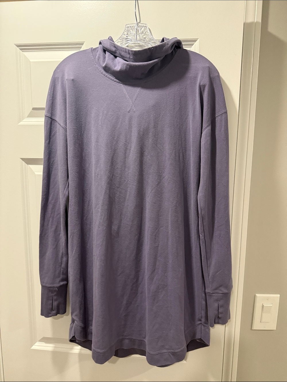 Light Purple Hooded Long Sleeve Dress